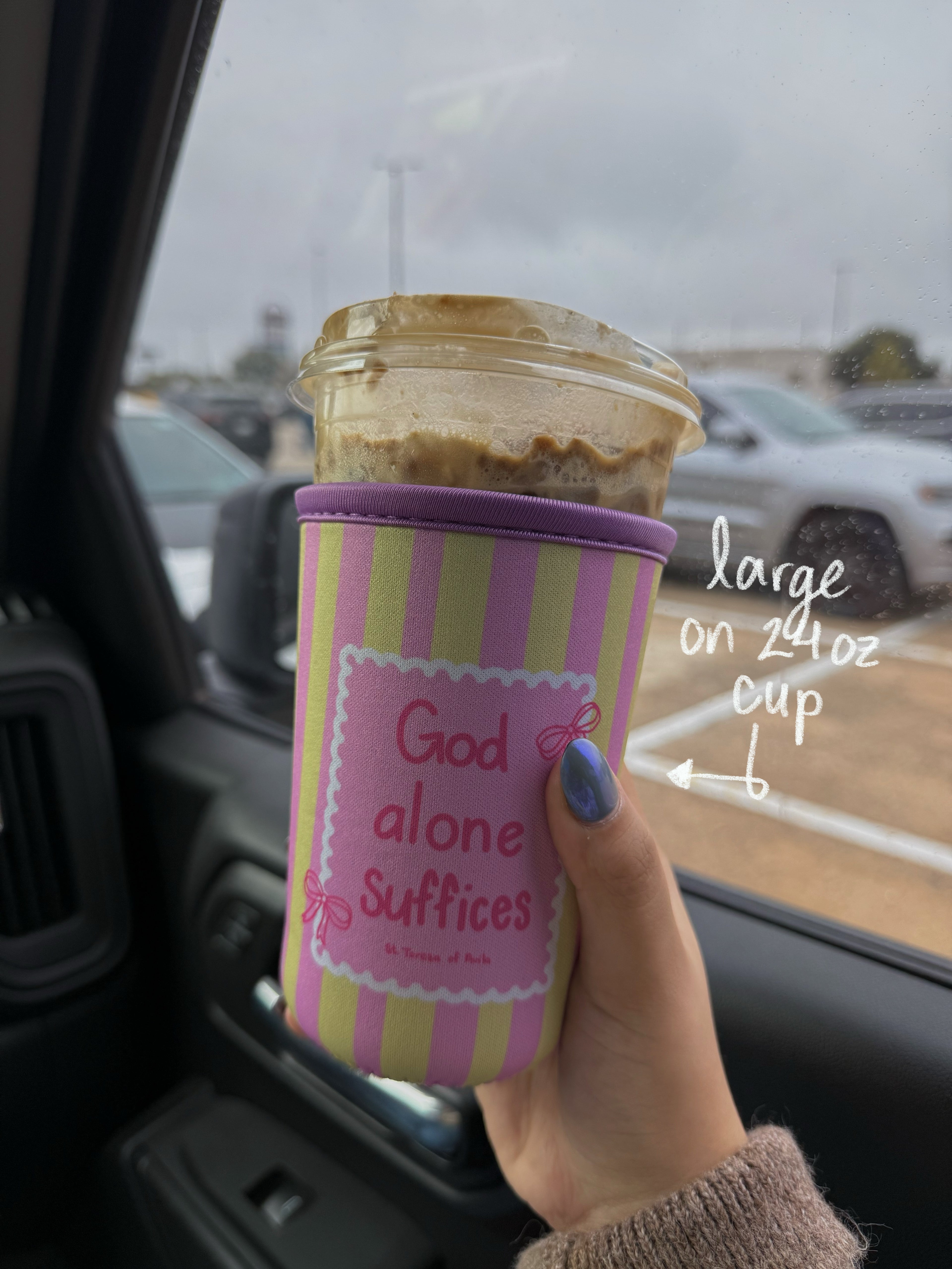 God alone suffices coffee sleeve