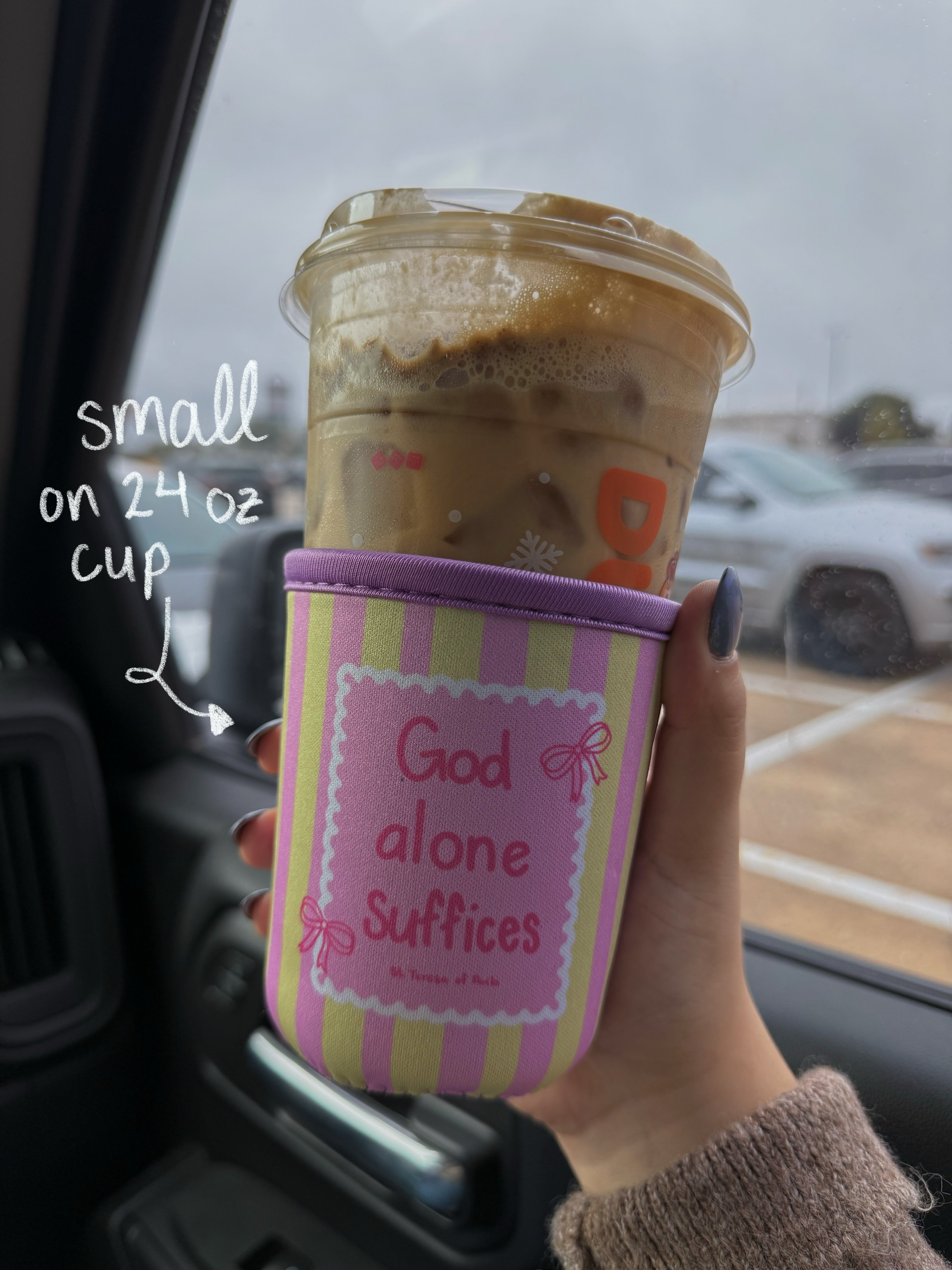 God alone suffices coffee sleeve