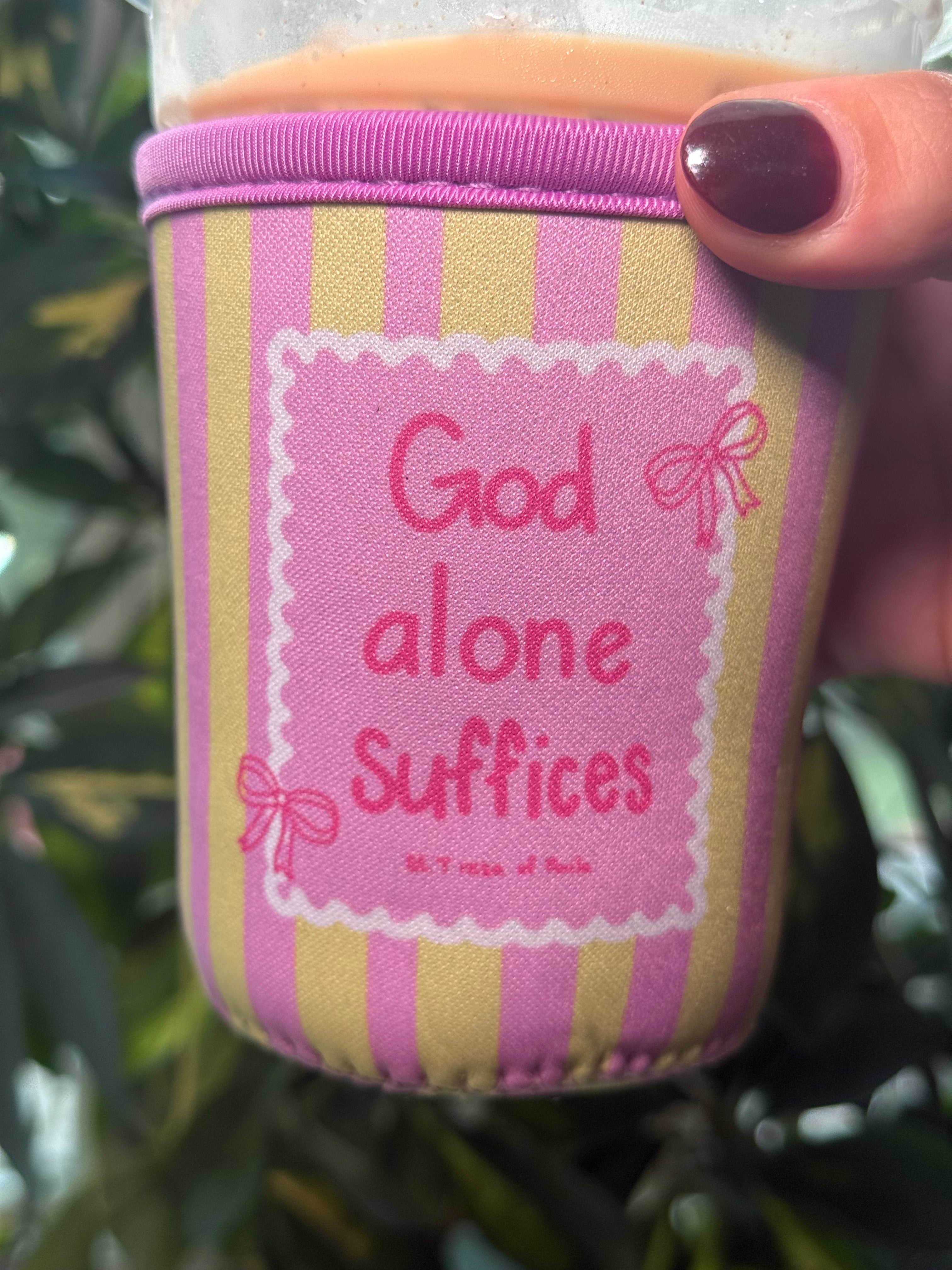 B Grade God alone suffices coffee sleeve